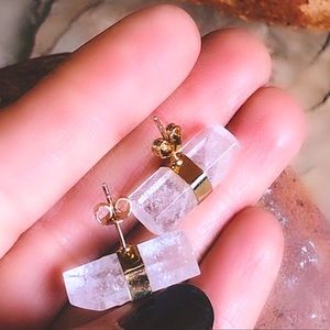 The Amplifier Clear Quartz Crystal Stud Earrings